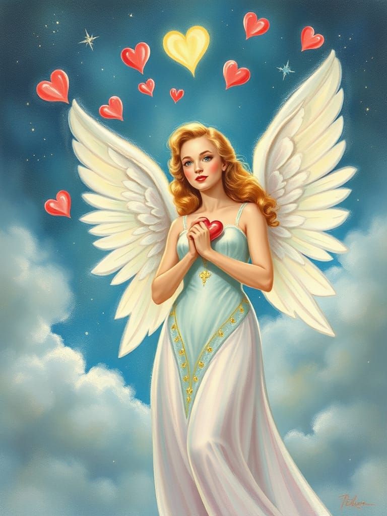 Emma Frost as Love Angel in 50's Style