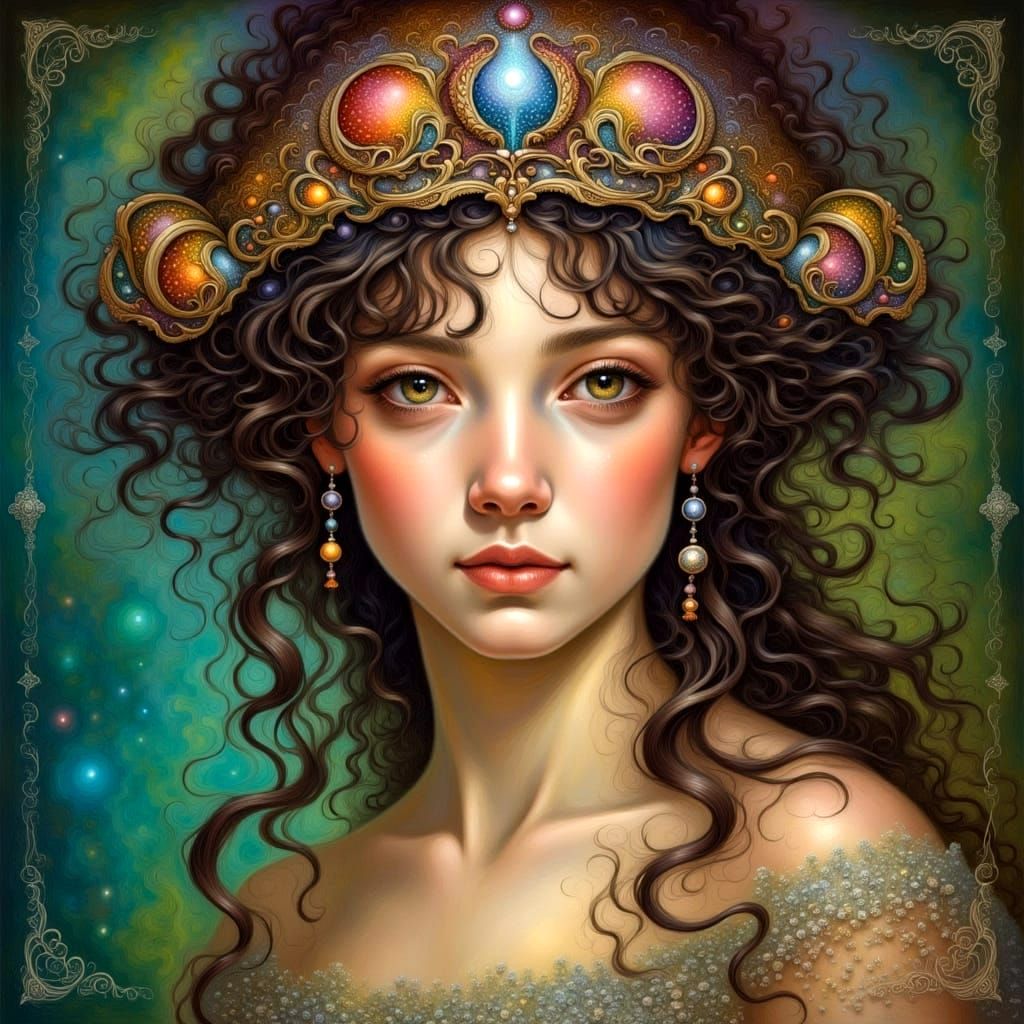 Captivating Portrait in Art Nouveau Style