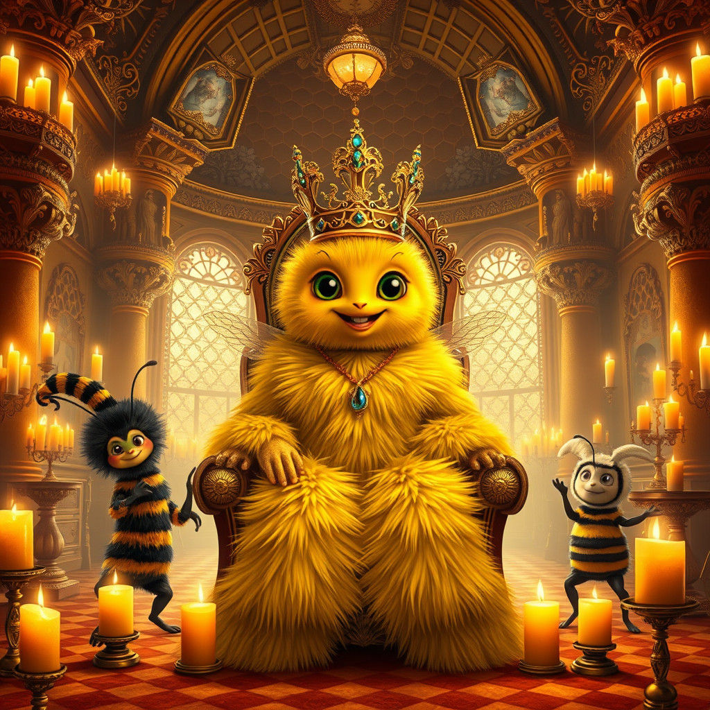 Regal Queen Bee in Honeycomb Castle