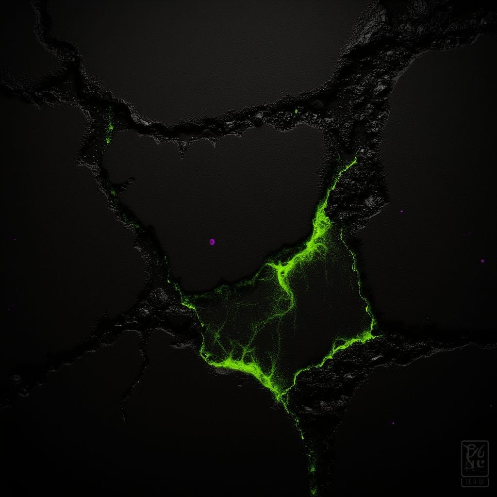 Ultra Detailed Cavern Wall Texture as Dark Sci-Fi Art