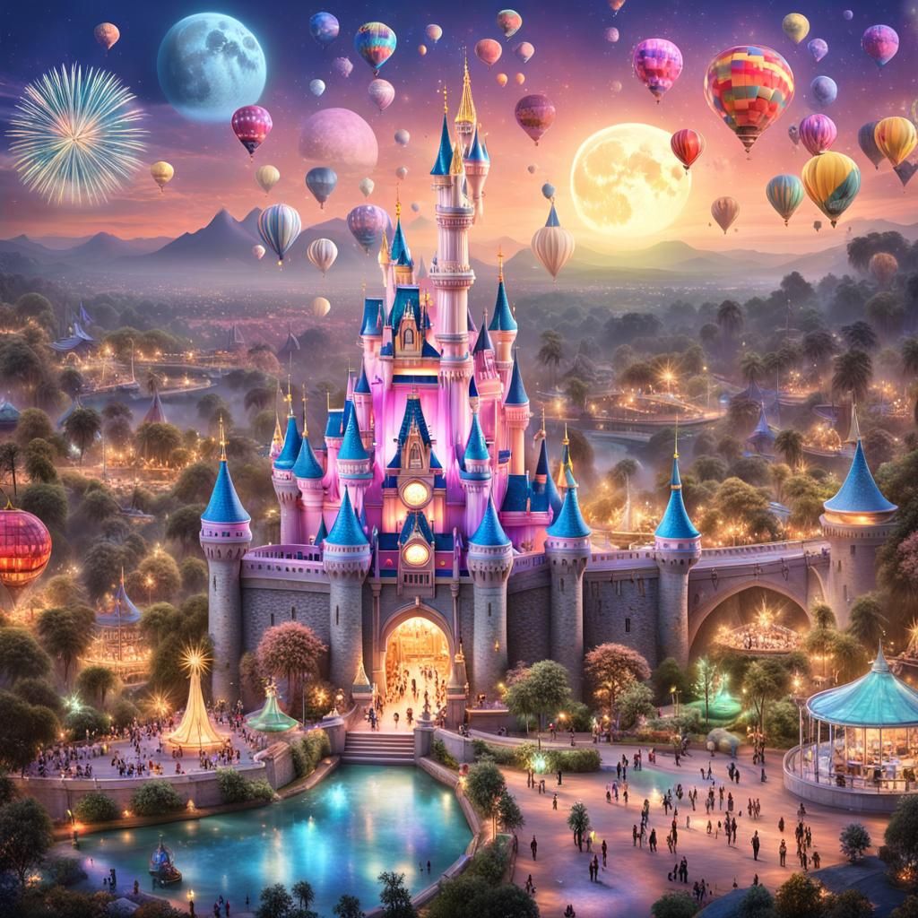 Disney Princesses Slowing Rainbows: Fantasy Concept Art