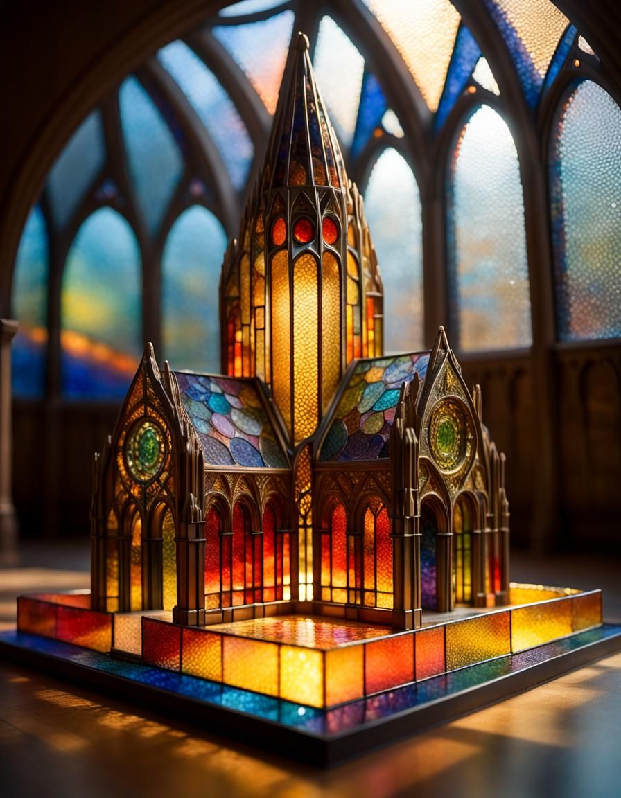 Stained Glass Bubblewrap Cathedral in Golden Light