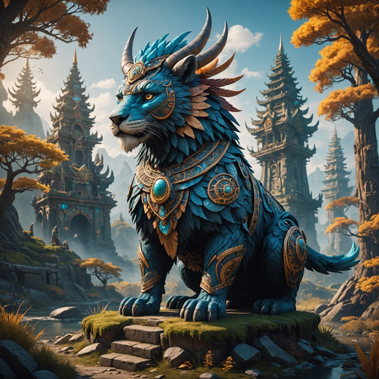 Fantastical Spirit Totem Animal Union in Digital Art