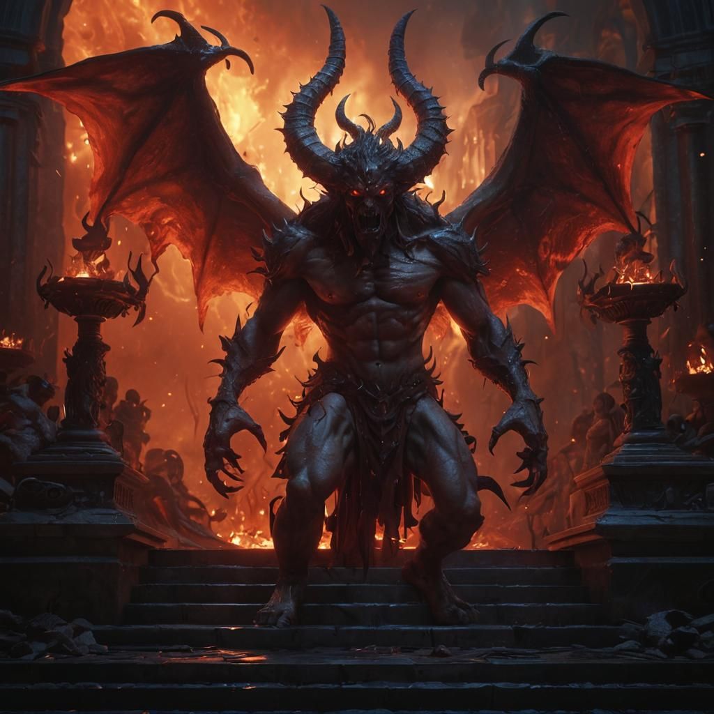Demon in Dante's Inferno: Dark Fantasy Concept Art