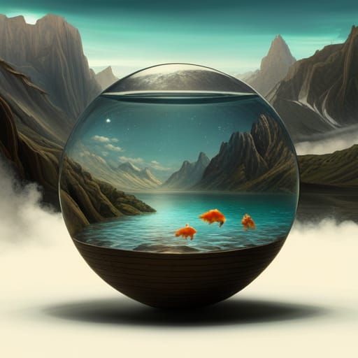 Dramatic Goldfish Bowl Digital Matte Painting