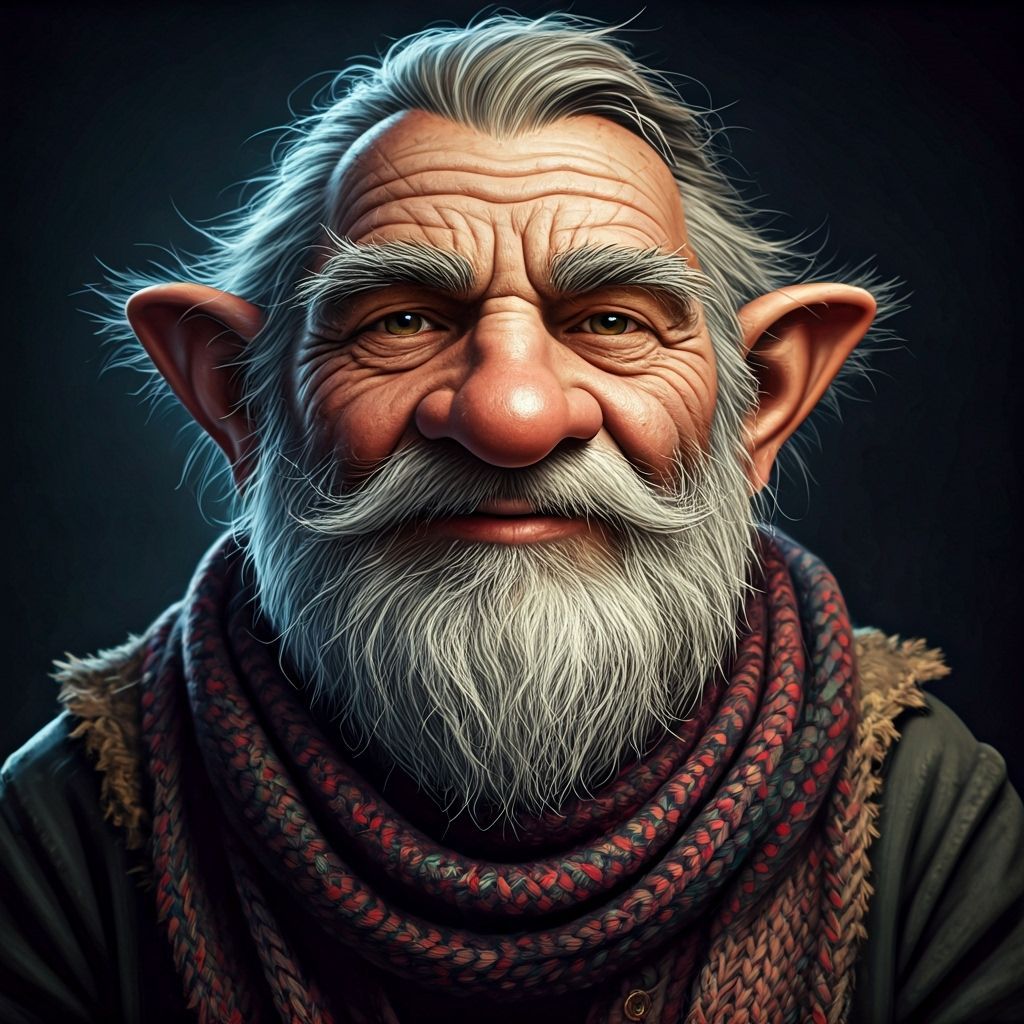Grizzled Gnome Mendicant Portrait with Intricate Details