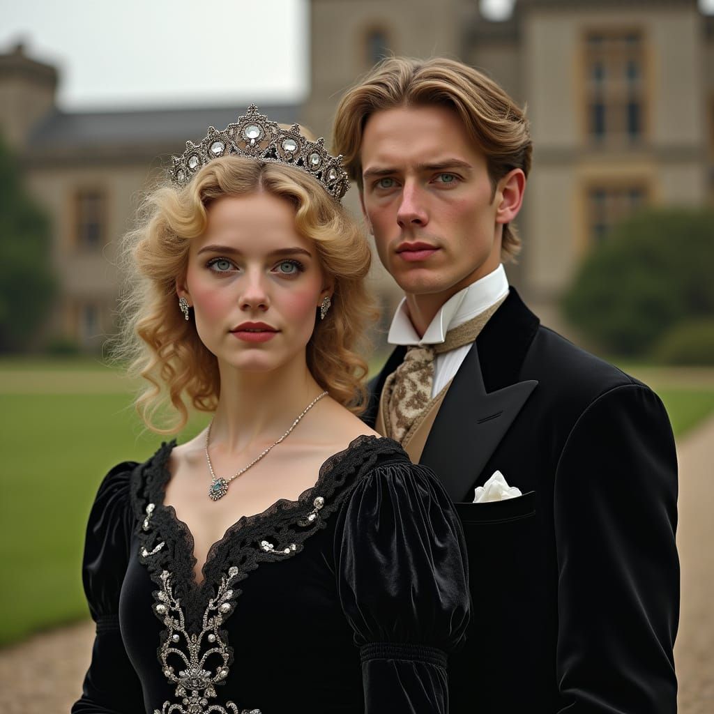 Edwardian Aristocrats on a Space Station, Art Nouveau Style