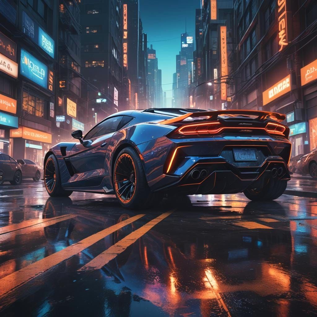 Futuristic Sports Car in Detailed Digital Art