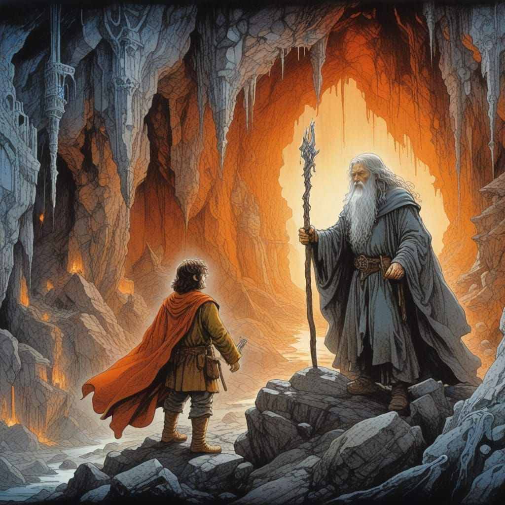 Epic Fantasy Duo in Moebius-Inspired Comic Art