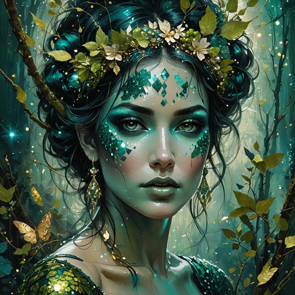 Fae in Glitter Explosion, Art Brut Style