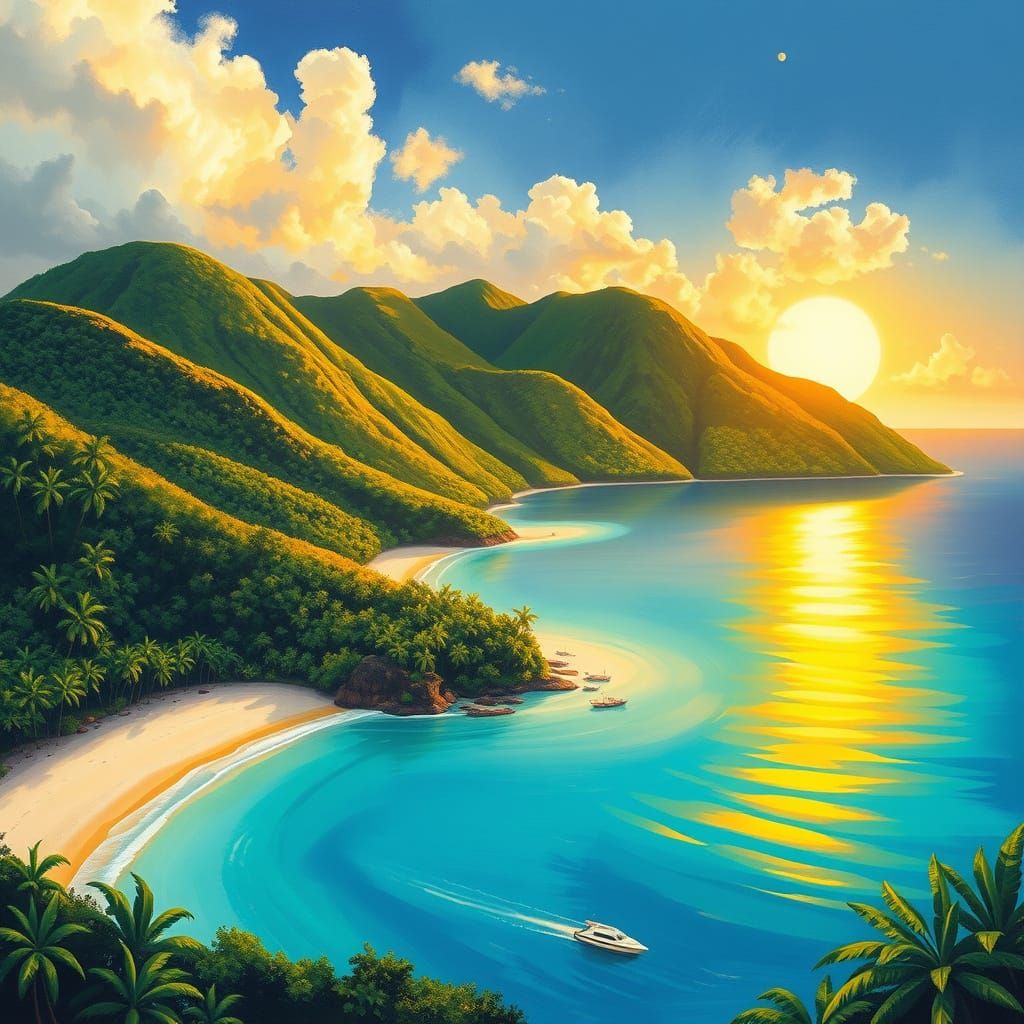 Tropical Sunset on Jamaican Shores