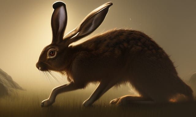 Hare in Dark Fantasy Concept Art Style