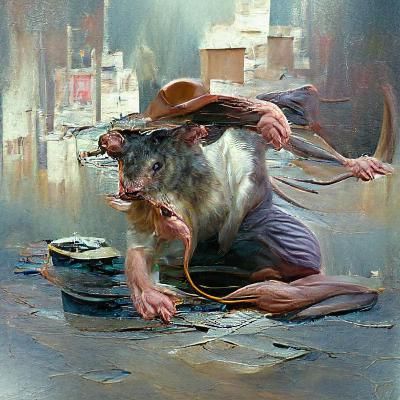 Rat Man in Oil Painting Style