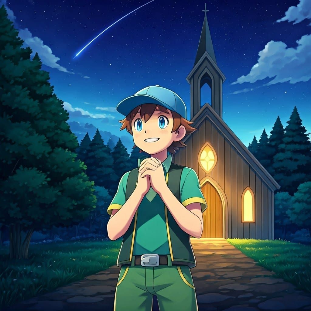 Determined Pokémon Trainer Seeks Good Fortune Under Starry N...