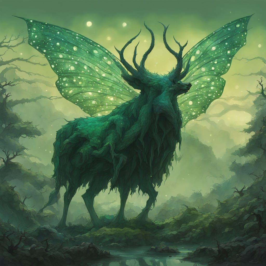 Ethereal Fey Creatures in Emerald Forest Realm