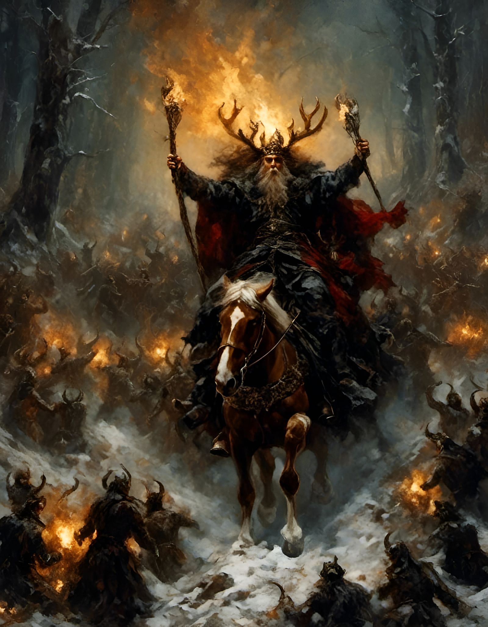 Wild Hunt Souls Gathering on Yule: Pagan Concept