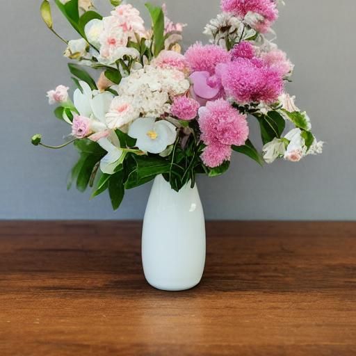 Delicate Ikebana Floral Arrangement in Watercolor Style