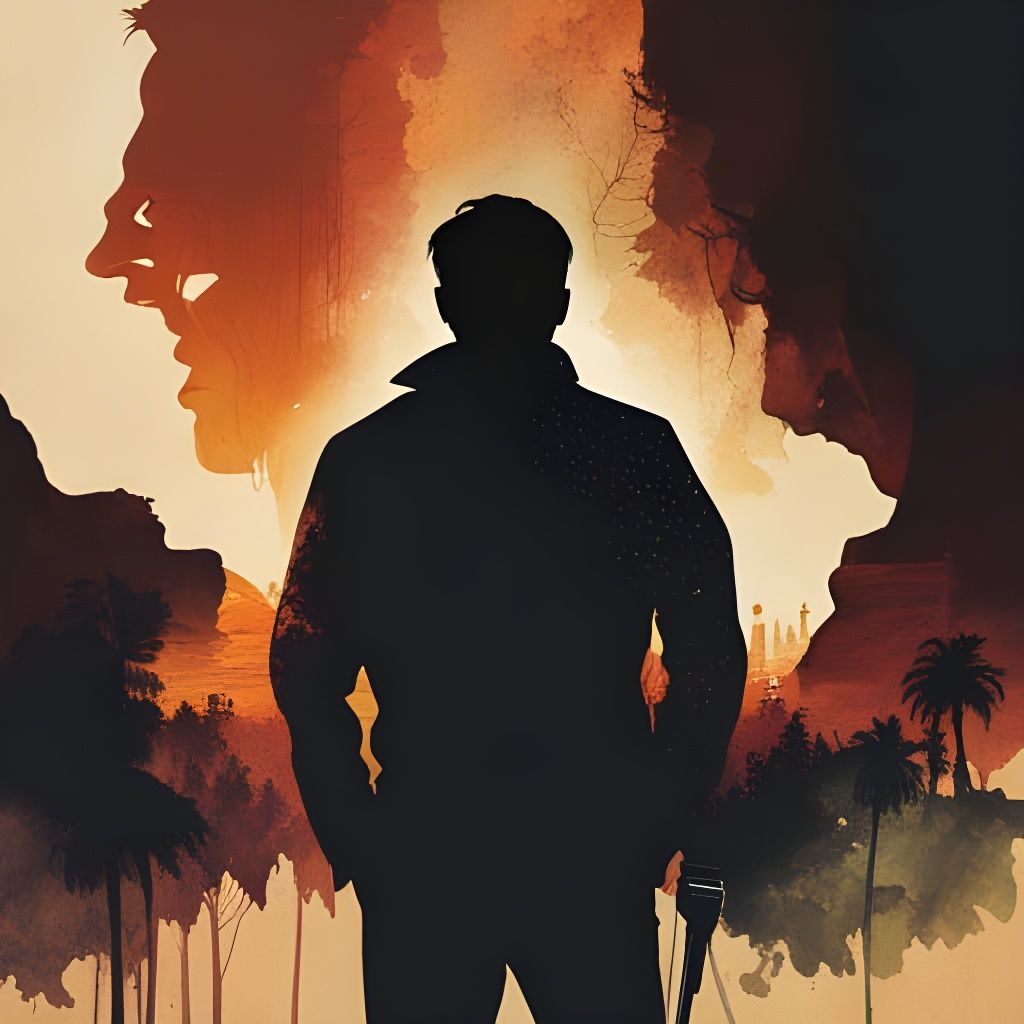 Silhouette Portrait in Double Exposure Style