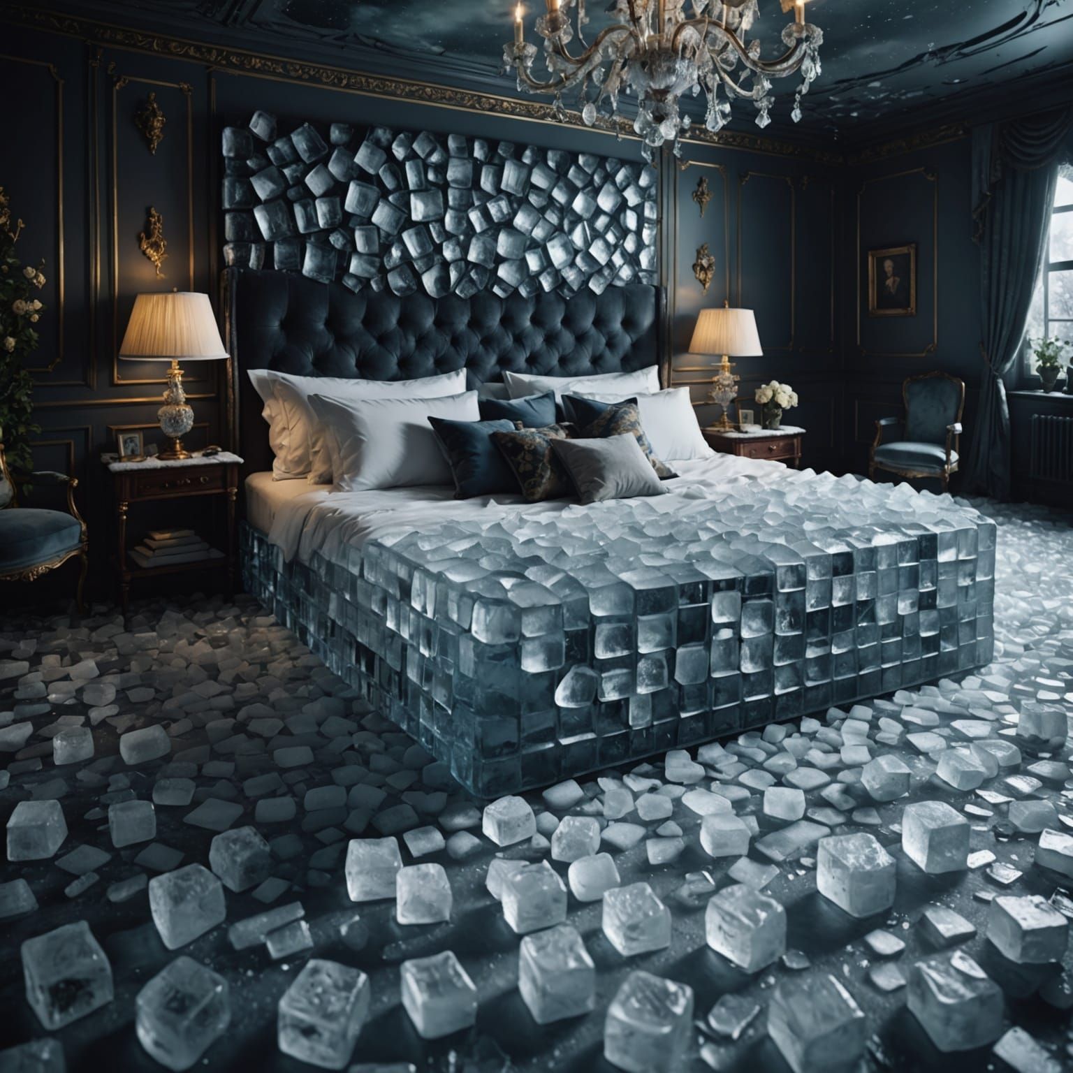 Epic Ice Cube Bed: Cinematic Digital Matte Painting