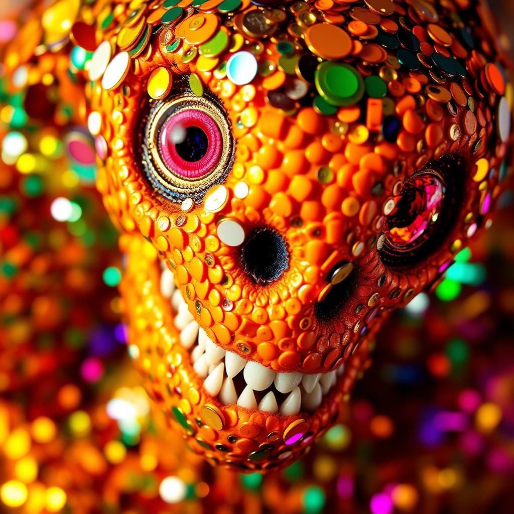 Vibrant Alien Hybrid Monster in Pop Art Style