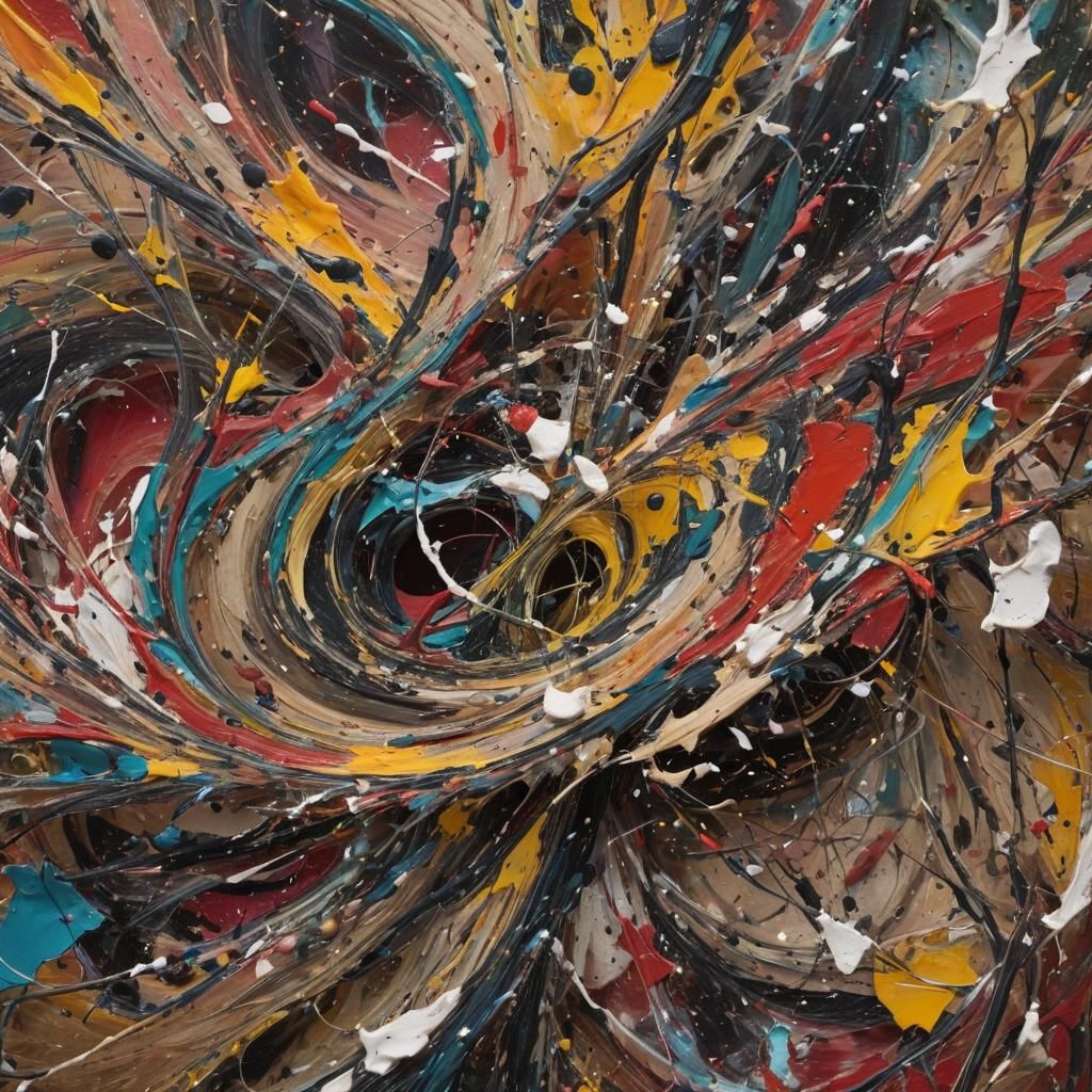 Abstract Expressionism Vortex of Swirling Colors