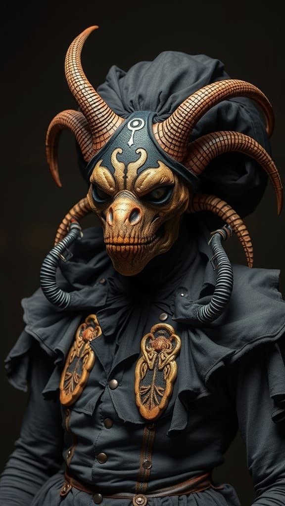 Victorian-Inspired Dahomey Warrior in Dark Fantasy Realm