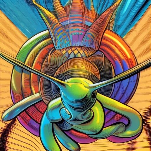 Intricate Snail Kingdom in Comic Book Style