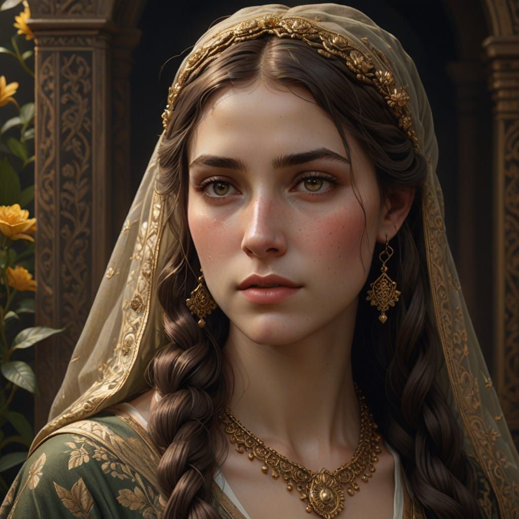 Serene Beauty in Victorian-Inspired Portrait
