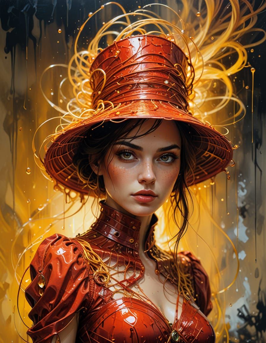 Surreal Spaghetti Hats on Runway