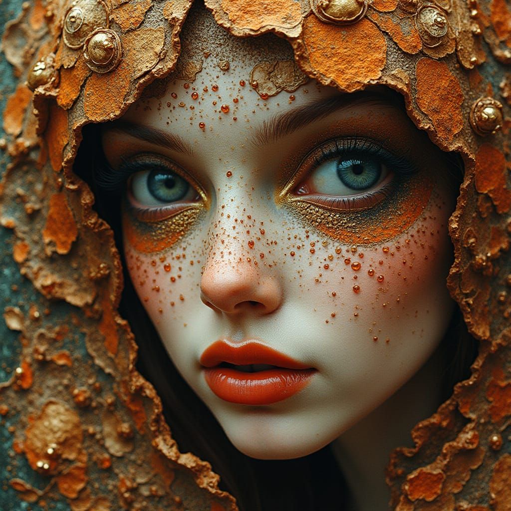 Soulful Woman Portrait in Velvet Architecture