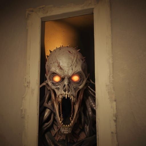 Monstrous, Pale-Skinned Villain Emerges from Darkness in Pho...