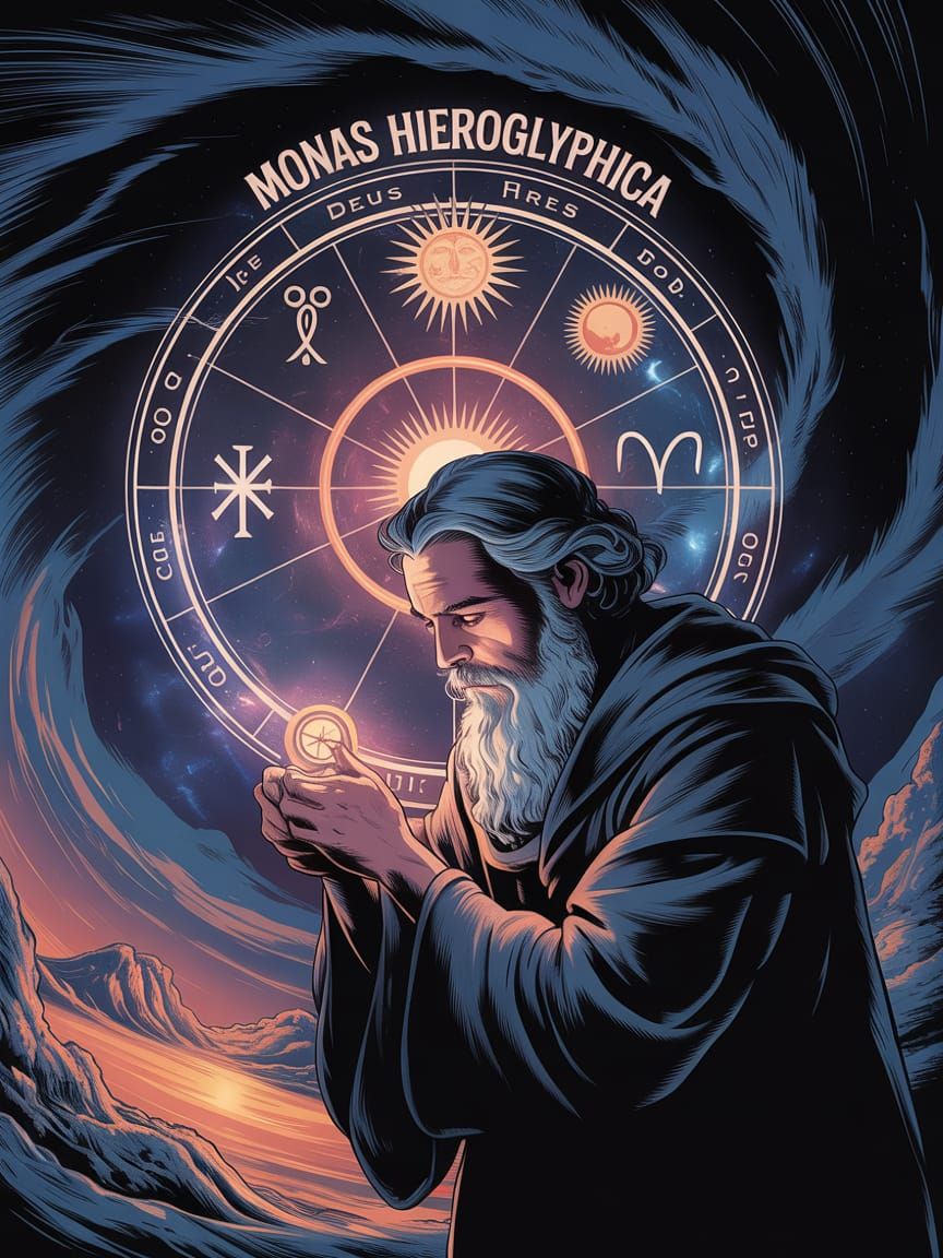 Esoteric Glyph Portrait in Art Nouveau Style