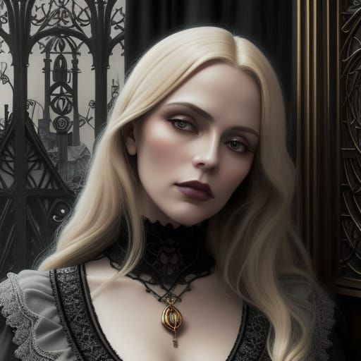 Ash blonde goth girl