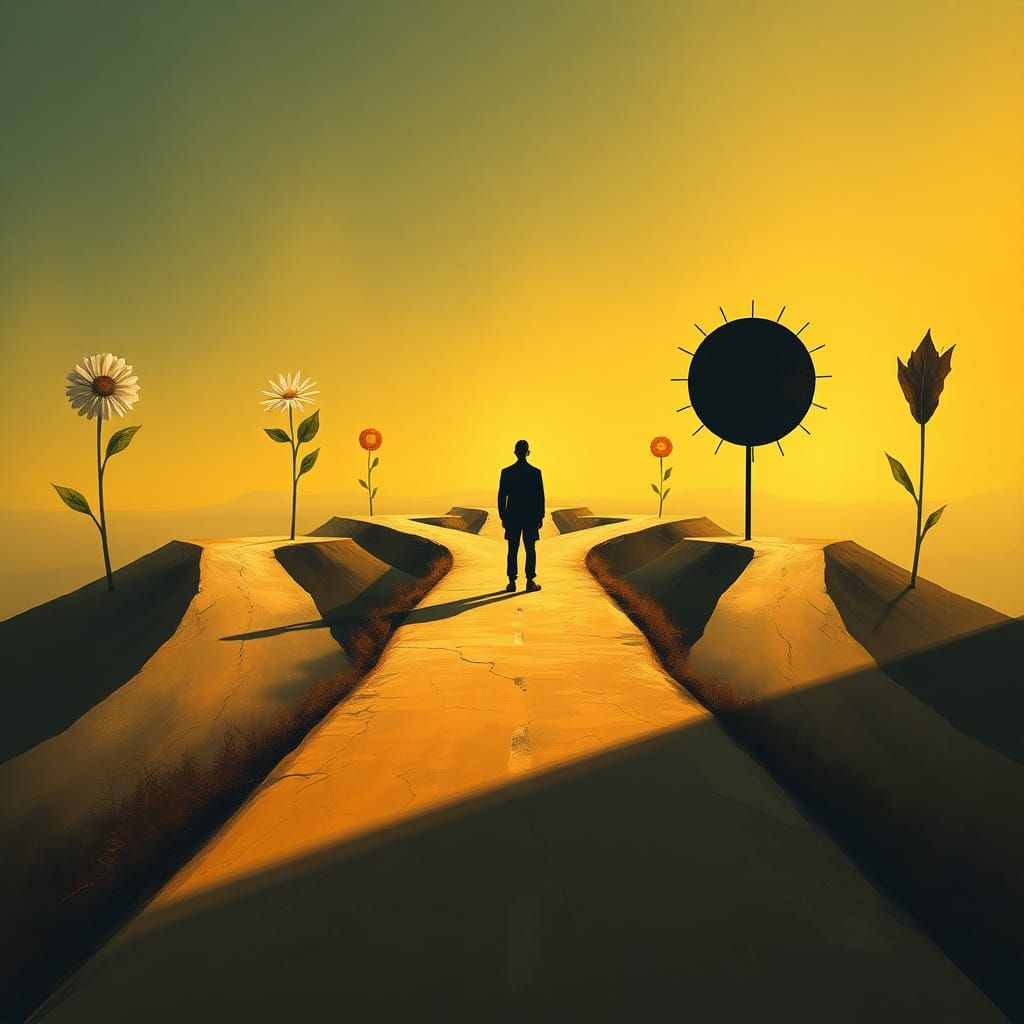 Crossroads of Choice: Symbolic Surrealism