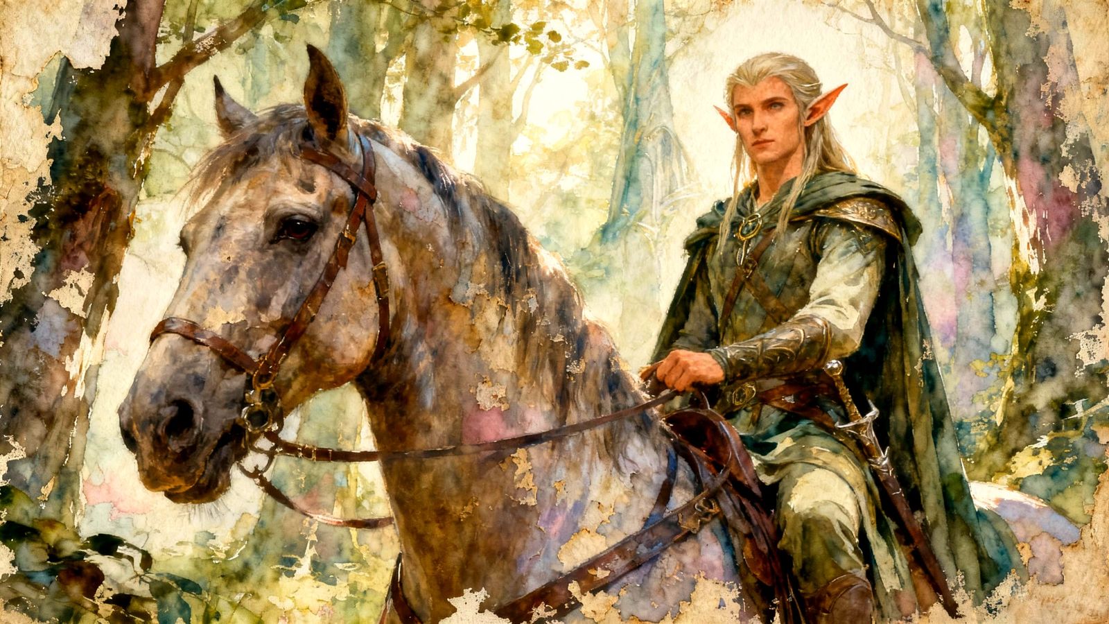 Elf on Horseback in Rivendell Forest