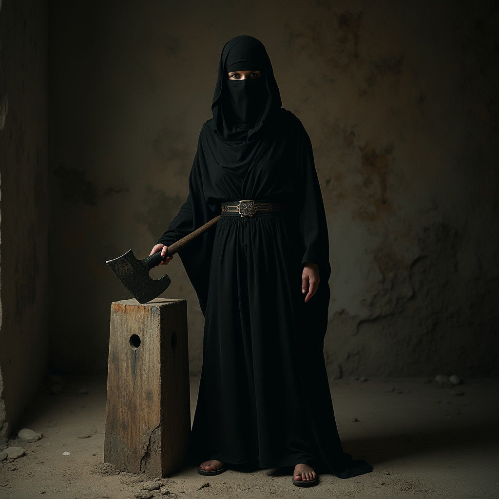 Arab Executioner with Axe in Atmospheric Film Still