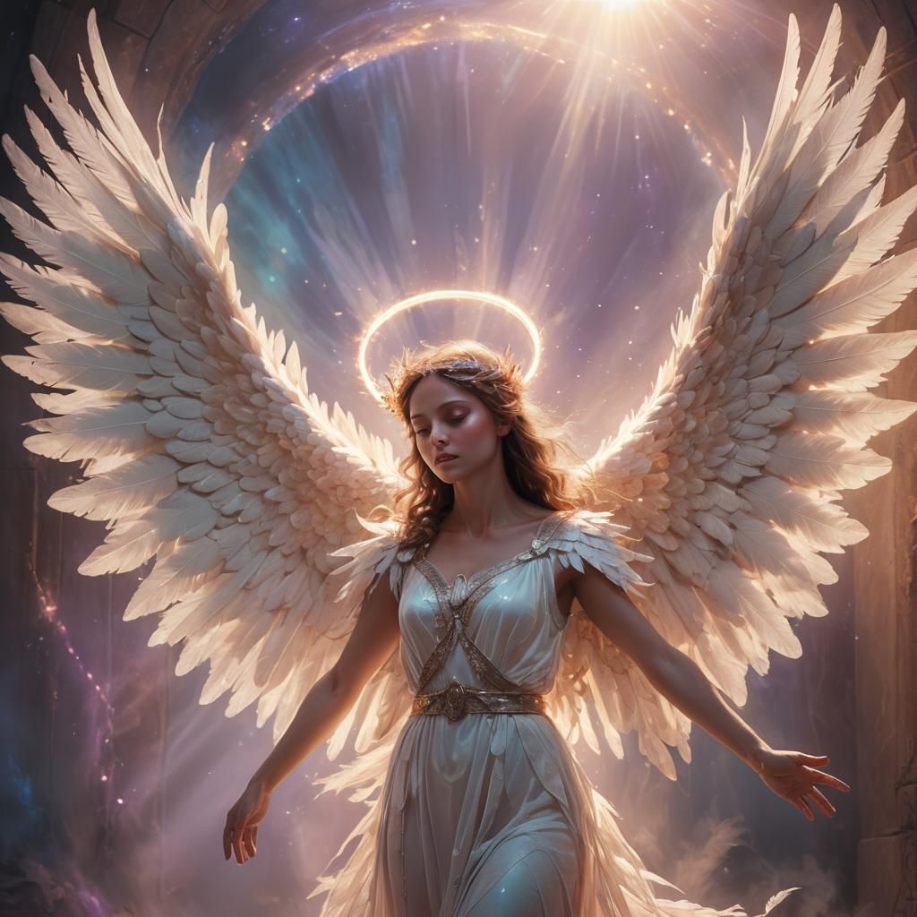 Angelic Winged Wall Creature in Mythic Realism