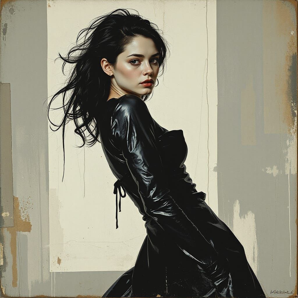 Gritty Oil Portrait of Apolonia Saintclair