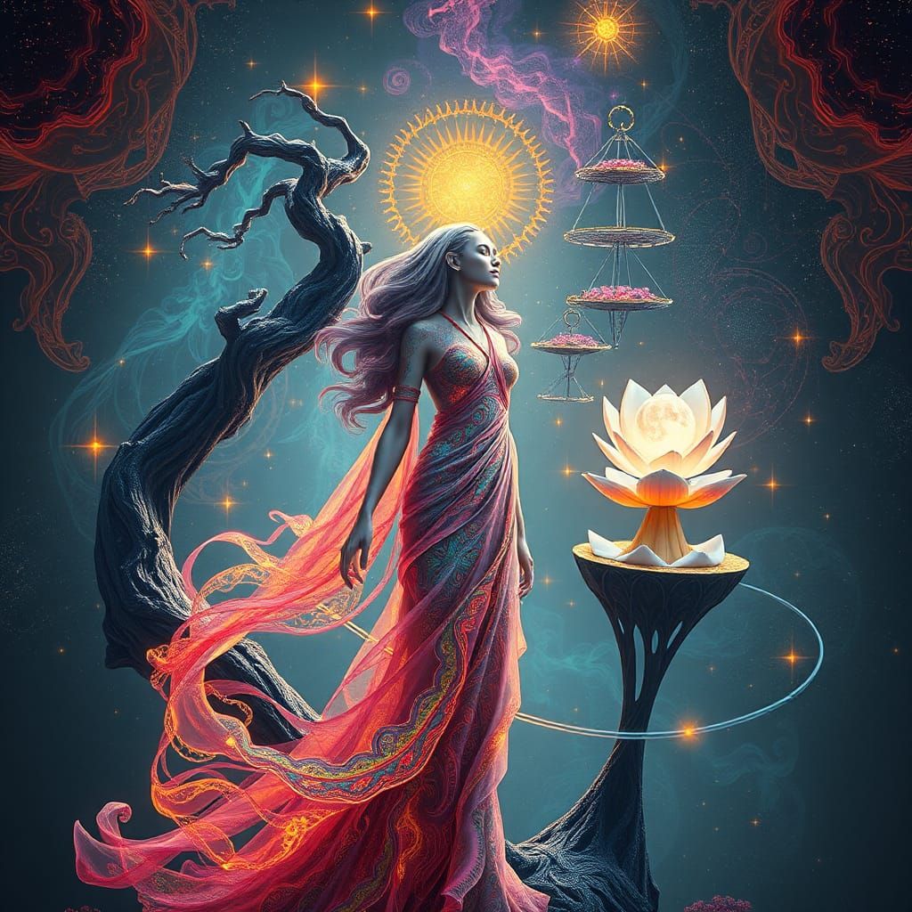 Ethereal Woman in Surreal Digital Art