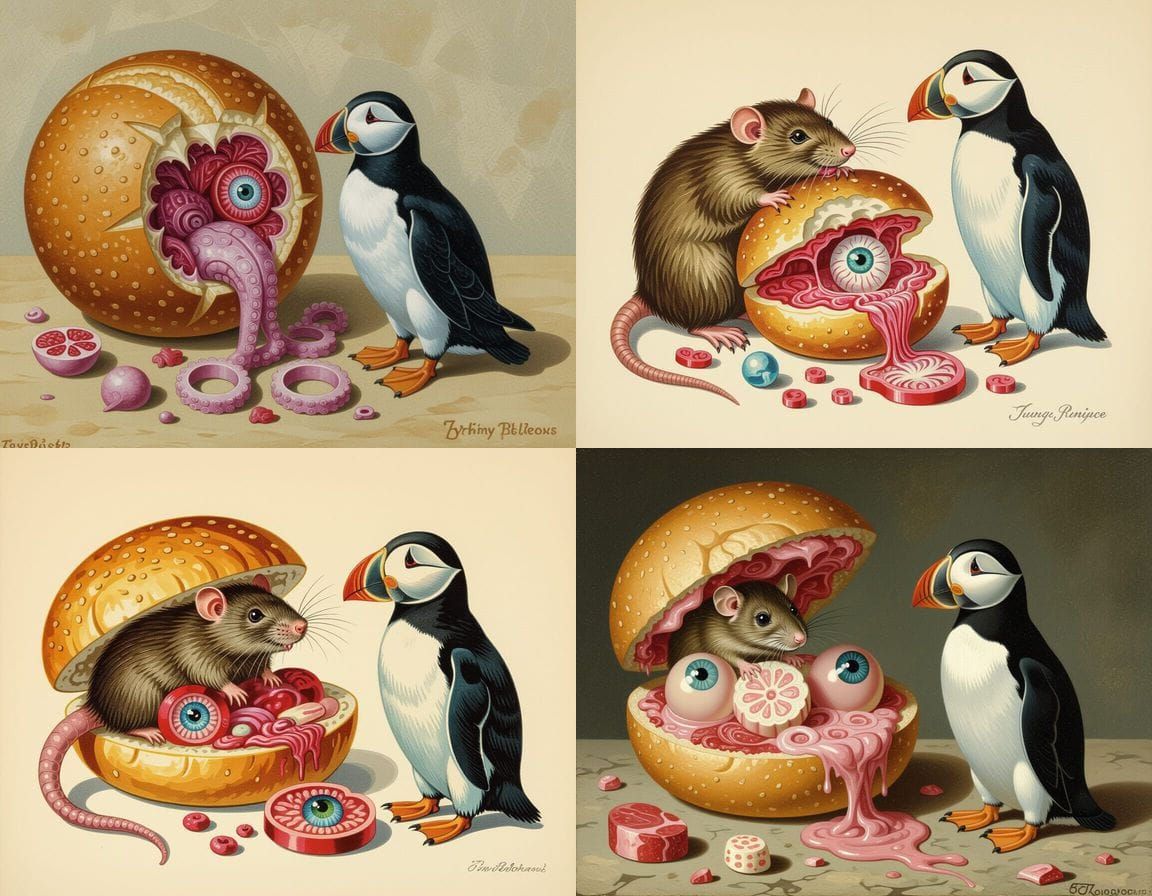 Surreal Hybrid Creature Inspired by Russian Masters