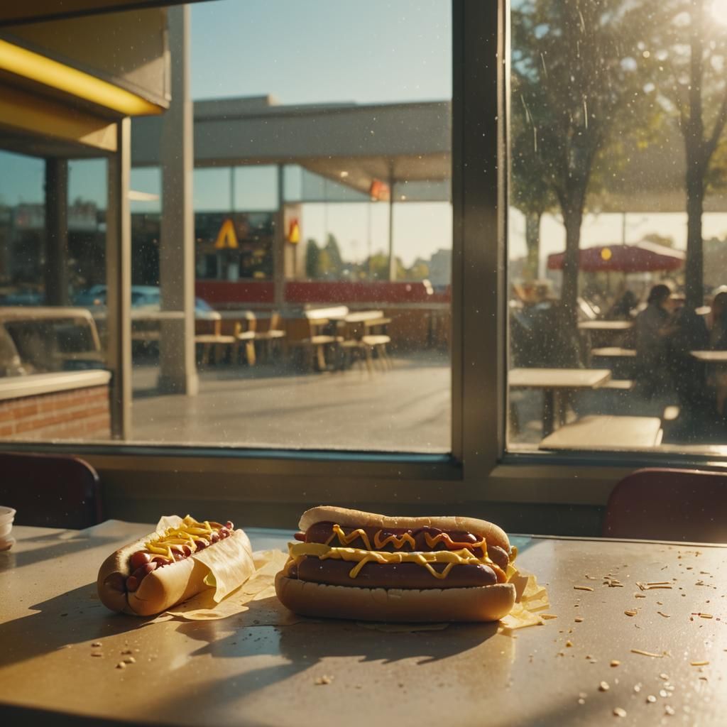 Hot Dogs in McDonald's: Cinematic Still