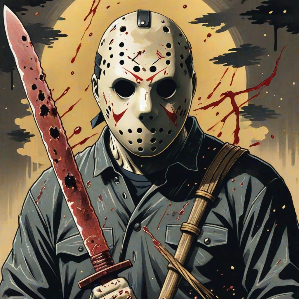 Jason Voorhees in Ukiyo-e Style