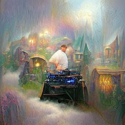 Ethereal Fantasy Landscape in Kinkade Style