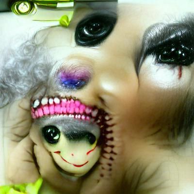 Scary Doll Smile with Drag Race Makeup