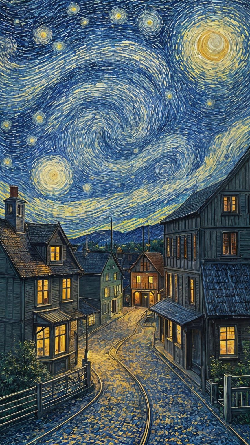 Cosmic Cityscape Under Swirling Celestial Vortex