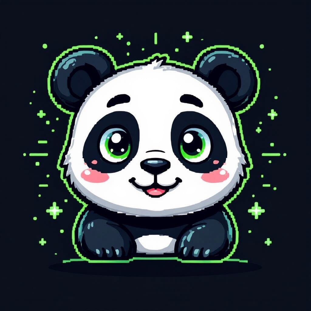 Stylized Panda Face NFT Art