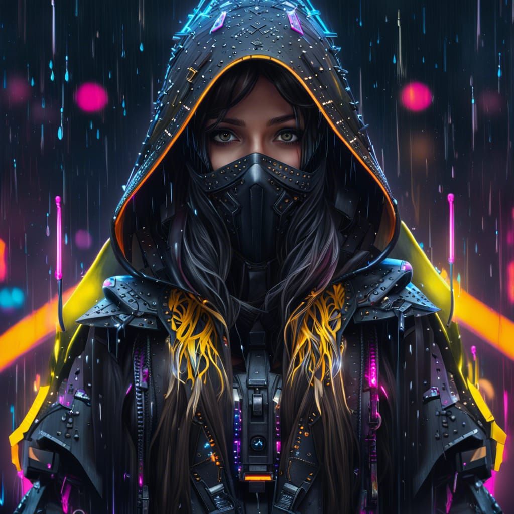 Cyberpunk Girl Portrait with Neon Ambiance