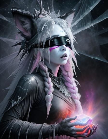 Anguished Fox-Girl in Icy Cosmic Blizzard