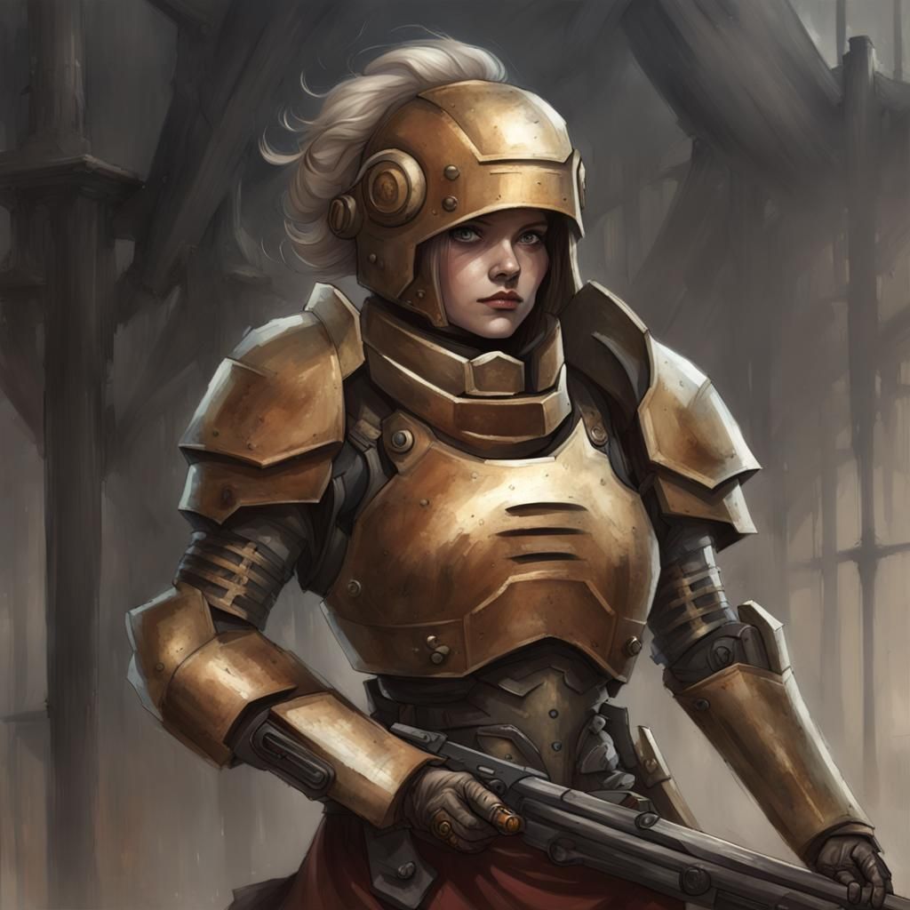 Sister of Battle without Helmet in Armor