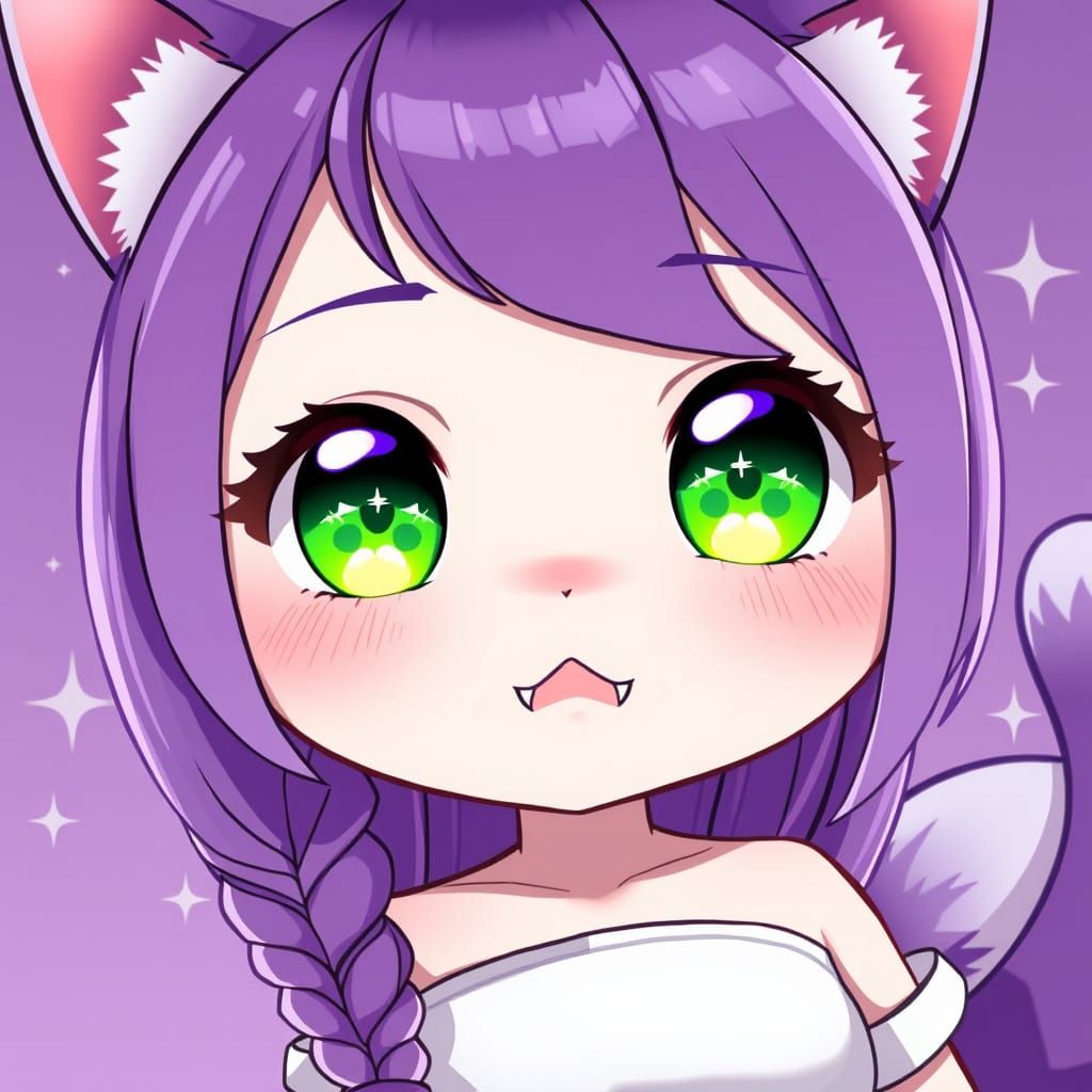 Anime Style Chibi Catgirl Portrait